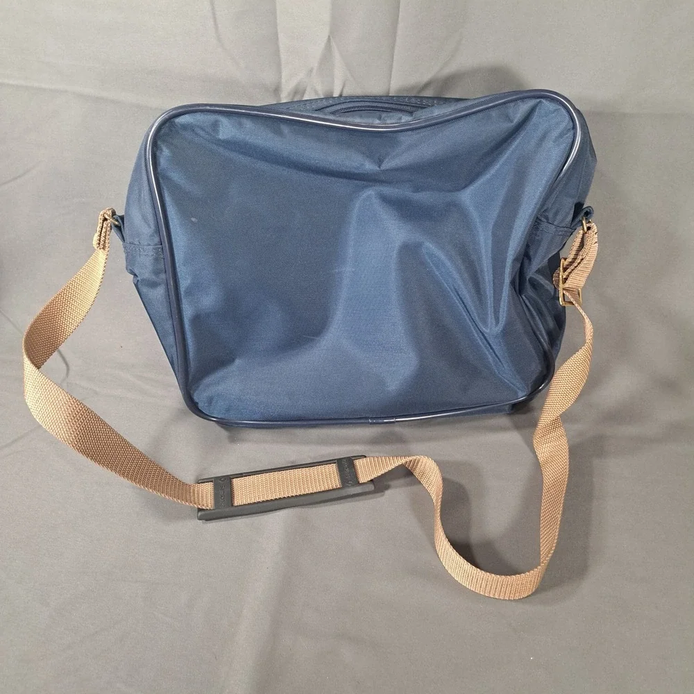 VTG Samsonite Navy Blue Nylon Travel‎ Shoulder Bag Carry On Luggage Retro Travel